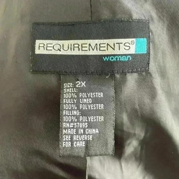 Vintage‎ Quilted Black Jacket Coat Women’s 2X Multicolor Pockets - Picture 10 of 10